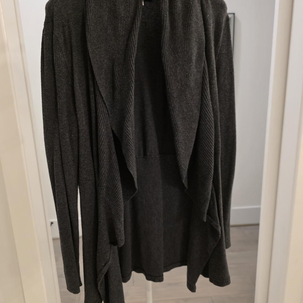 White House Black Market Charcoal Drape Cardigan